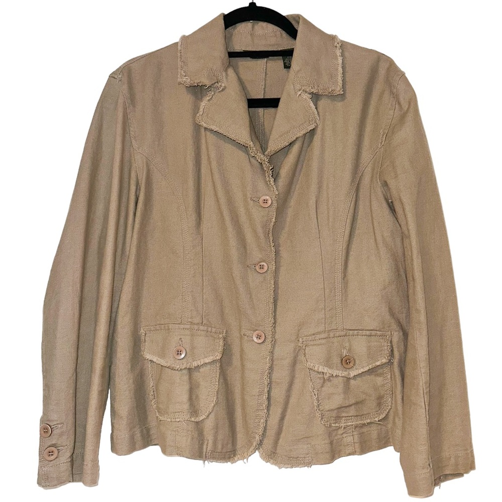Beige Raw Edge Jacket